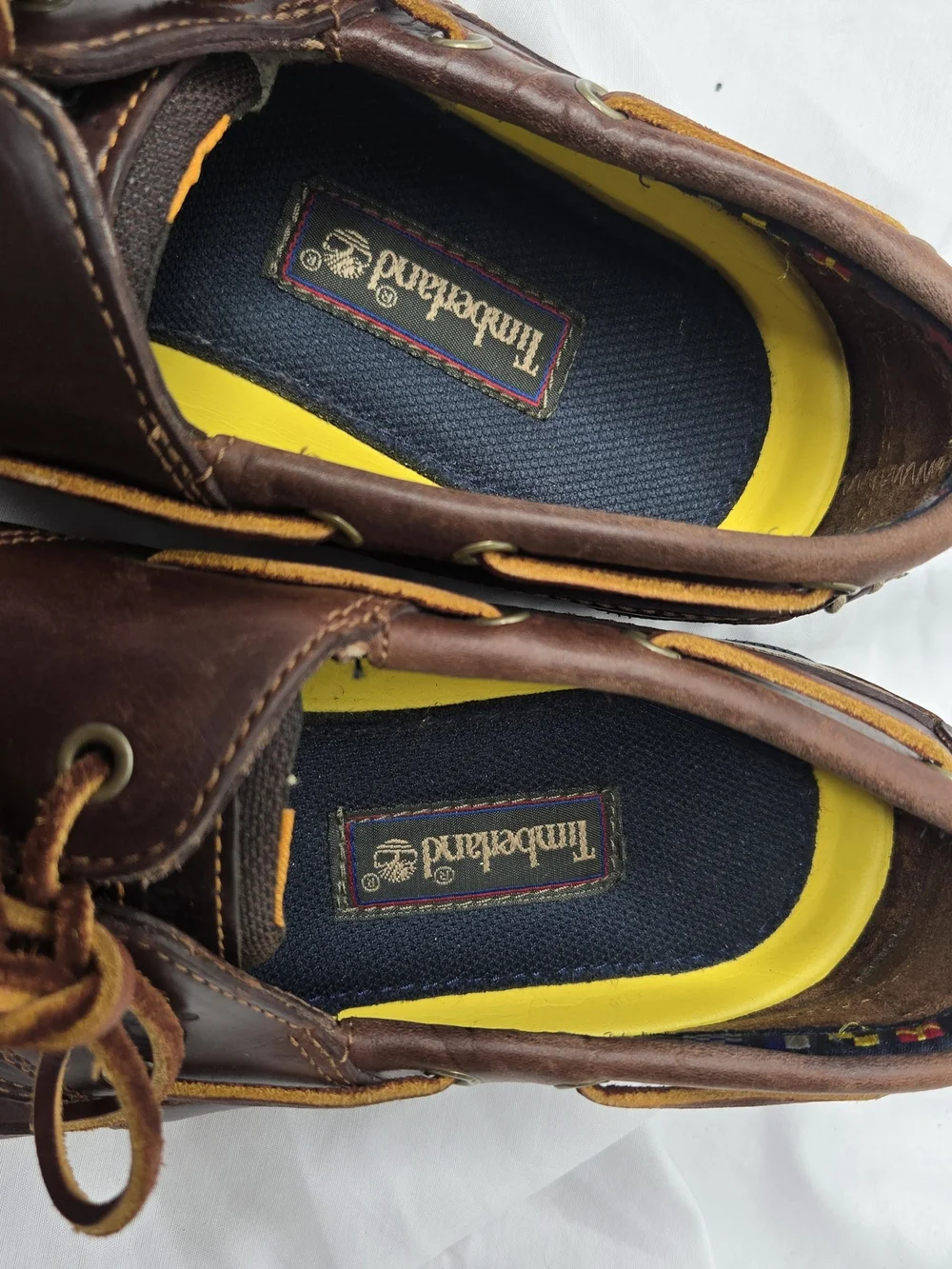 Timberland 3-Eye Lug Handsewn Boat Shoes Brown Leather Men's 11.5M 40521
